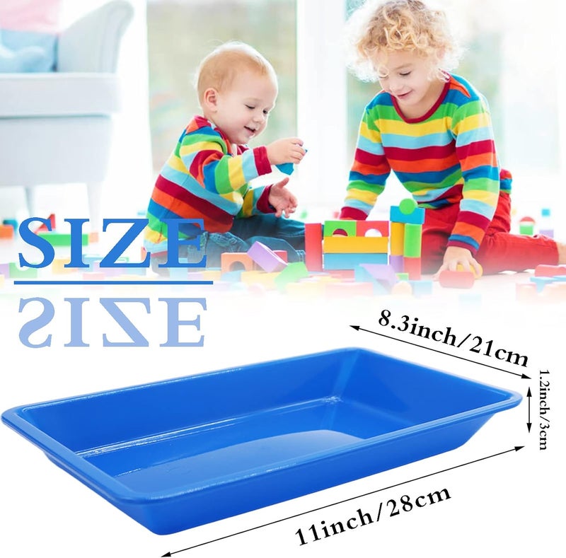 Bvrbaory 10 Pack Plastic Art Trays: 8 Color Sensory Trays for Kids Crafts & DIY Projects - Image 2